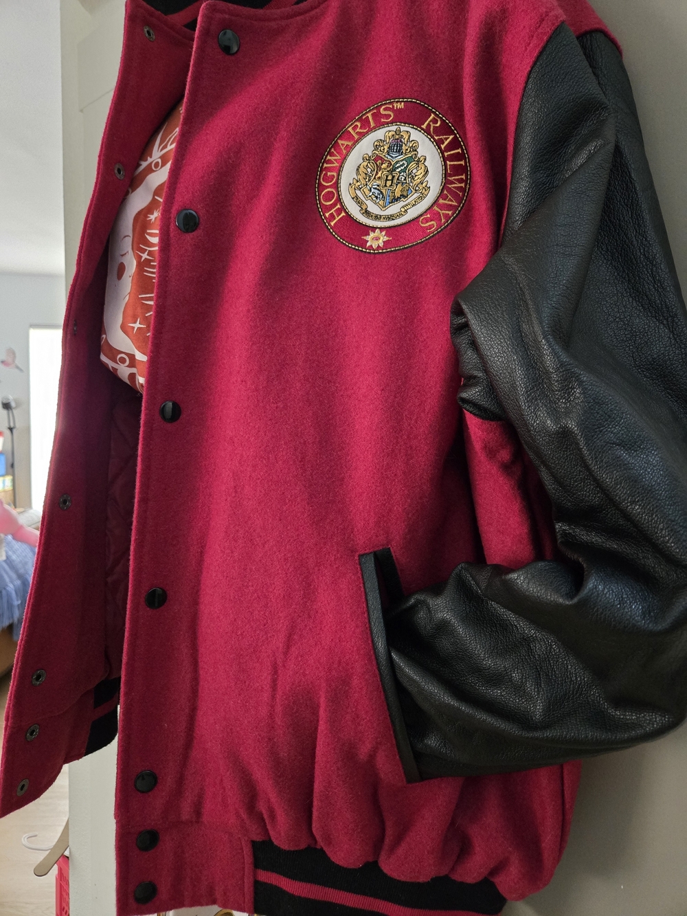 Harry Potter Warner Bros Studio Tour Hogwarts Varsity Jacket Leather XL